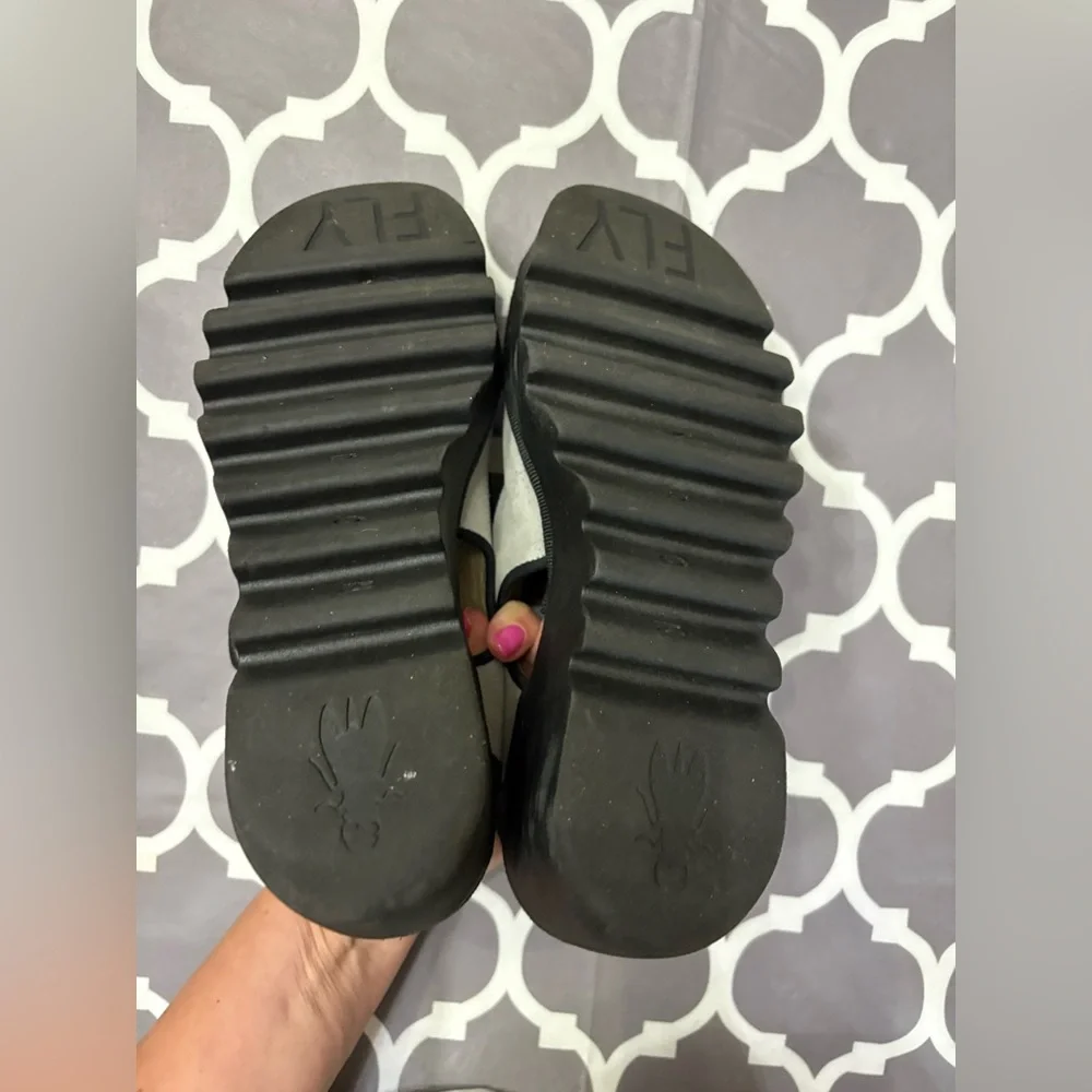 FLY London BARA355FLY platform grey suede platform sandals